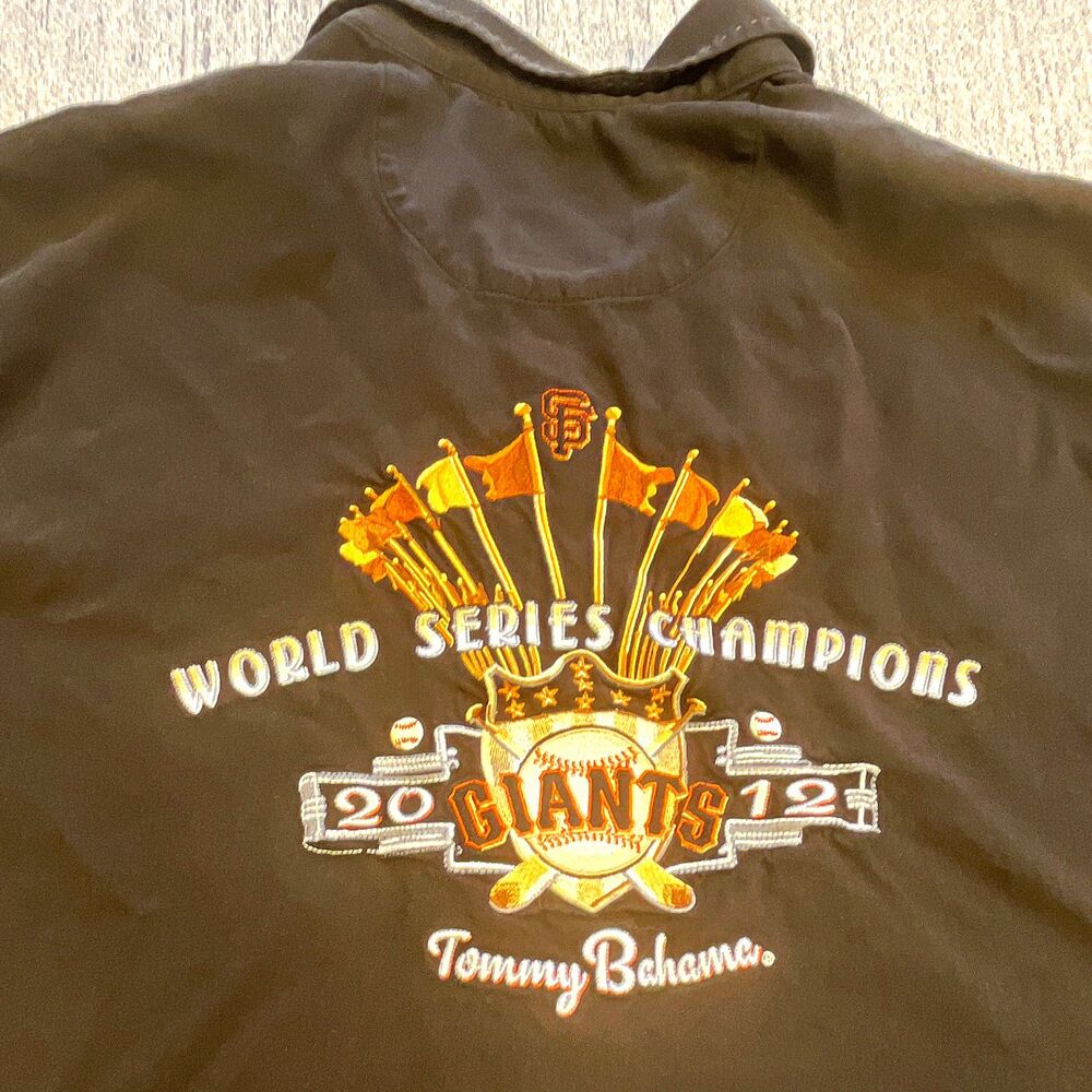 Tommy Bahama SF Giants 2012 World Series Champions Silk Camp Shirt Mens Large